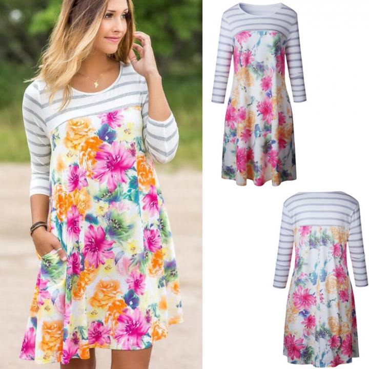Western Style Ms Fashion The New Printing Personality Trend Dress