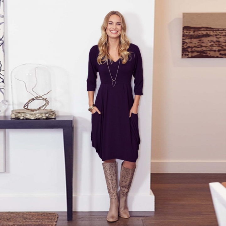 Western Style Ms Fashion Solid Color Wrinkles Highlights Wild trend dress