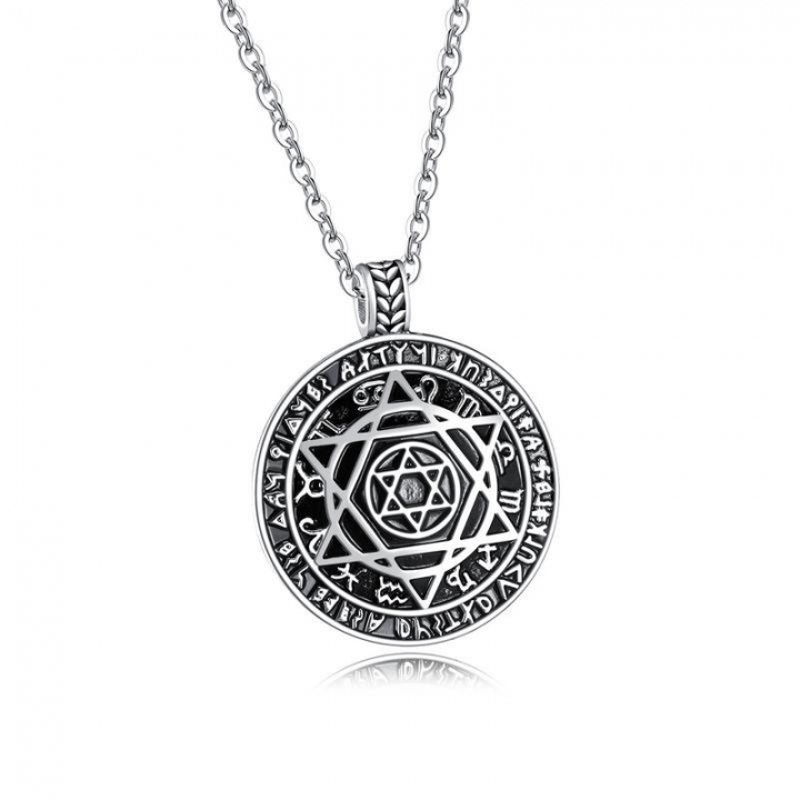 Western Style Retro Fashion Six Stars Pendant Titanium steel trend Men Necklace