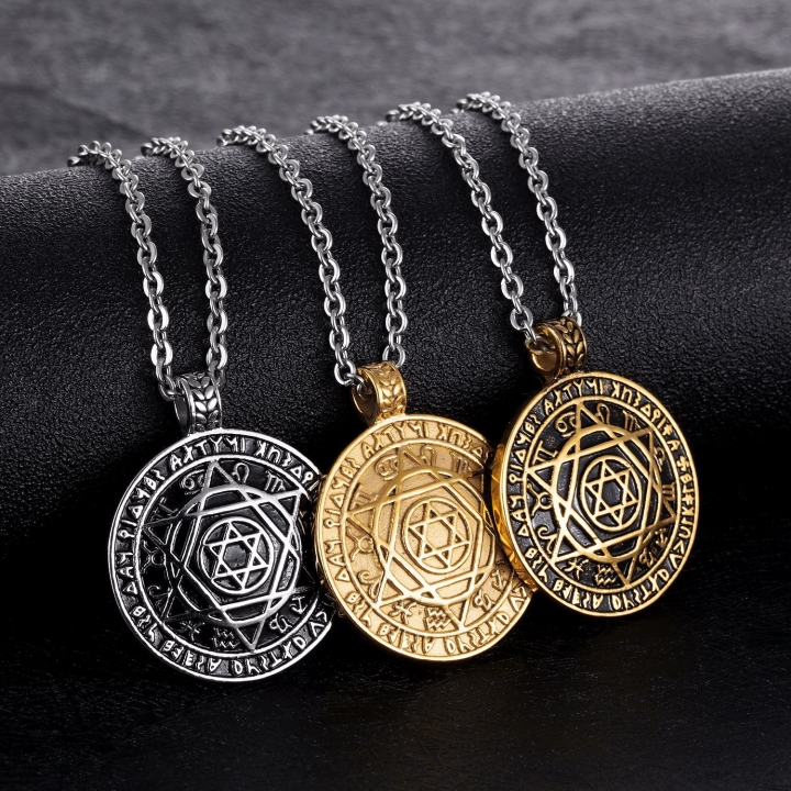 Western Style Retro Fashion Six Stars Pendant Titanium steel trend Men Necklace