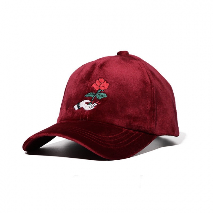 Creative The New Art embroidery Rose Baseball cap Autumn And Winter Leisure Retro Curved eaves Caps