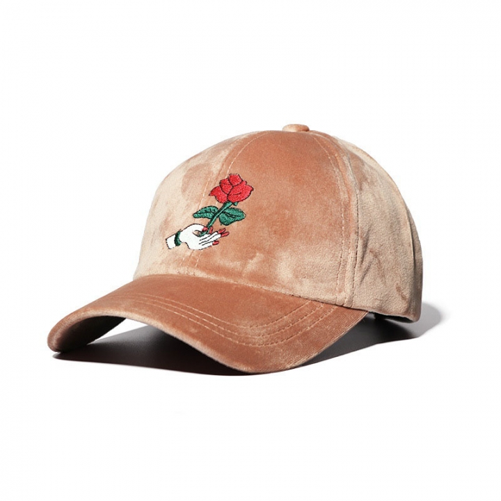 Creative The New Art embroidery Rose Baseball cap Autumn And Winter Leisure Retro Curved eaves Caps