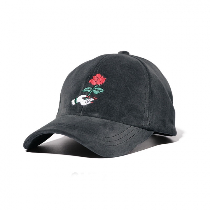 Creative The New Art embroidery Rose Baseball cap Autumn And Winter Leisure Retro Curved eaves Caps