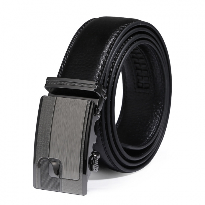 Men Personality Fashion Automatic Buckle Belt Trend Genuine Leather Business Belt