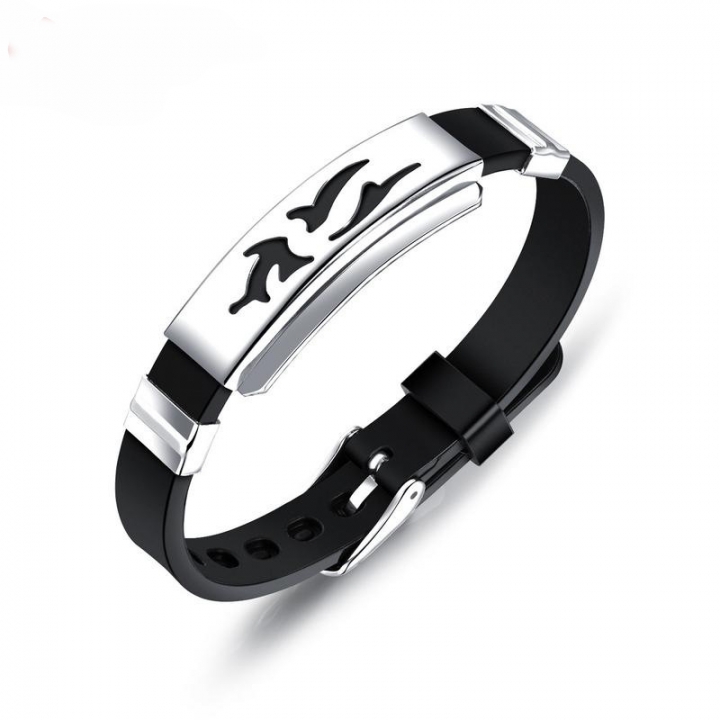 Western Style Men Trend Belt Buckle Wristband Stainless Steel Adjustable Bracelets