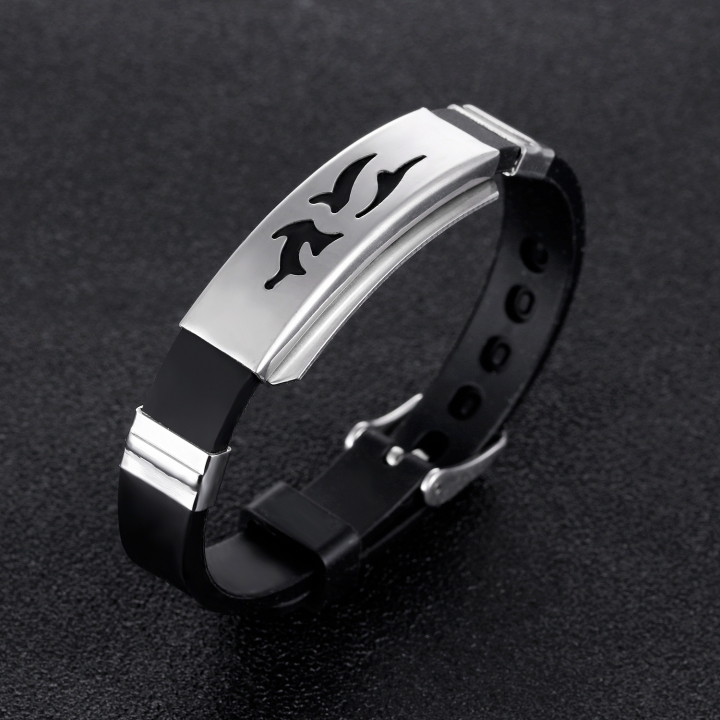 Western Style Men Trend Belt Buckle Wristband Stainless Steel Adjustable Bracelets