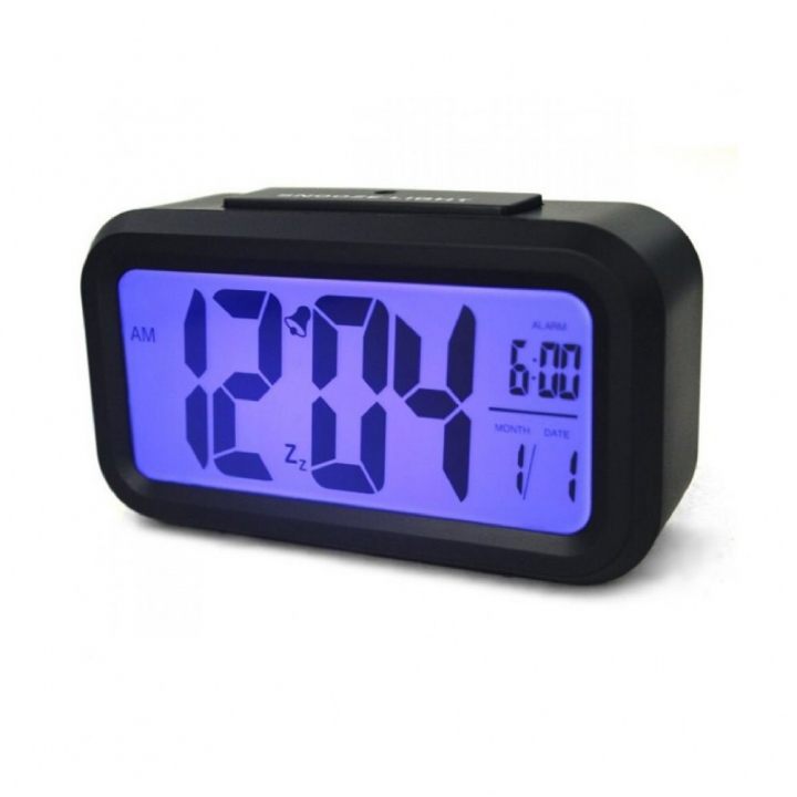 Creative Digital Smart Bell Temperature Snooze Alarm Clock Mute Backlight Electronic Clock