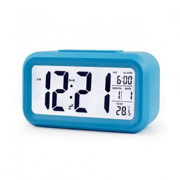 Creative Digital Smart Bell Temperature Snooze Alarm Clock Mute Backlight Electronic Clock