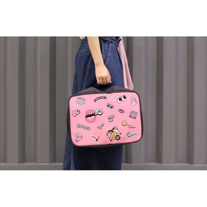 Lovely Cartoon Portable Travel Storage Package Big Mouth Clothing Trolley Case Luggage