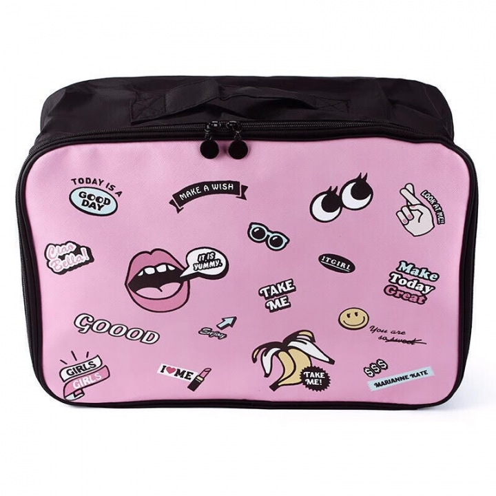 Lovely Cartoon Portable Travel Storage Package Big Mouth Clothing Trolley Case Luggage