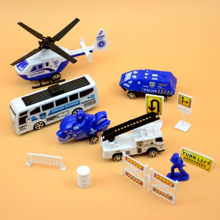 Child Puzzle Toy Set Pull Back Police Car Combination Child Toy