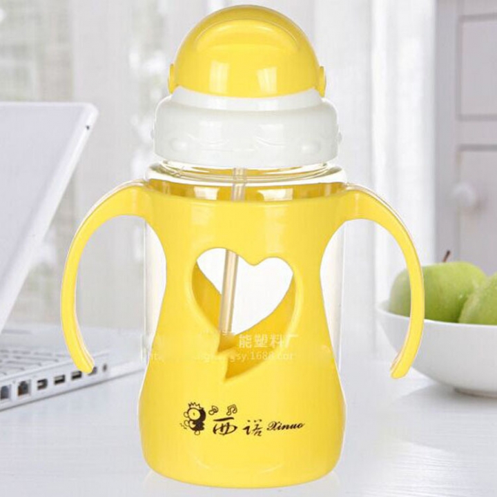 Child Suction Cup Cartoon Children's Cup strap Drinking Cup baby plastic Drinking Cup