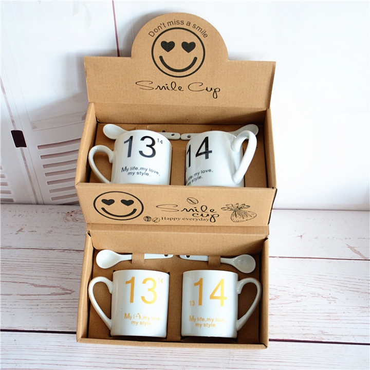 Coffee Cup 13 14 Lovers Ceramics Pair of Cups Set Milk cup Drinking Cup