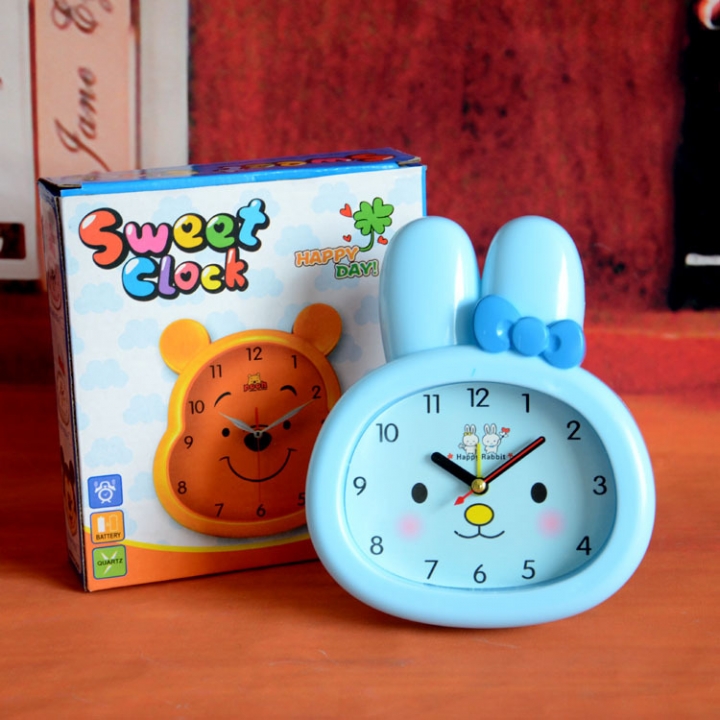 Creativity Lovely Rabbit Alarm Clock Study Bedroom Simple Alarm Clock Student Desktop Table Clock
