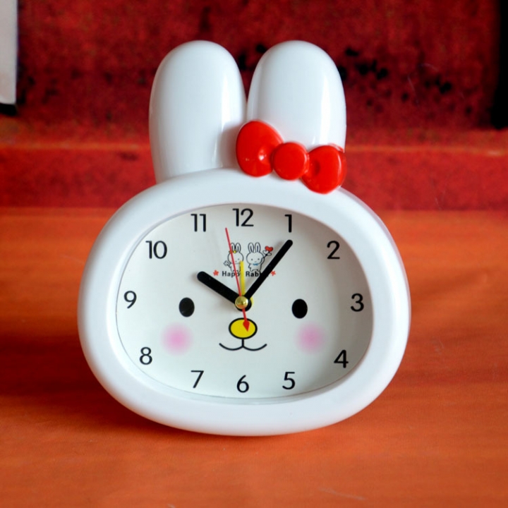 Creativity Lovely Rabbit Alarm Clock Study Bedroom Simple Alarm Clock Student Desktop Table Clock