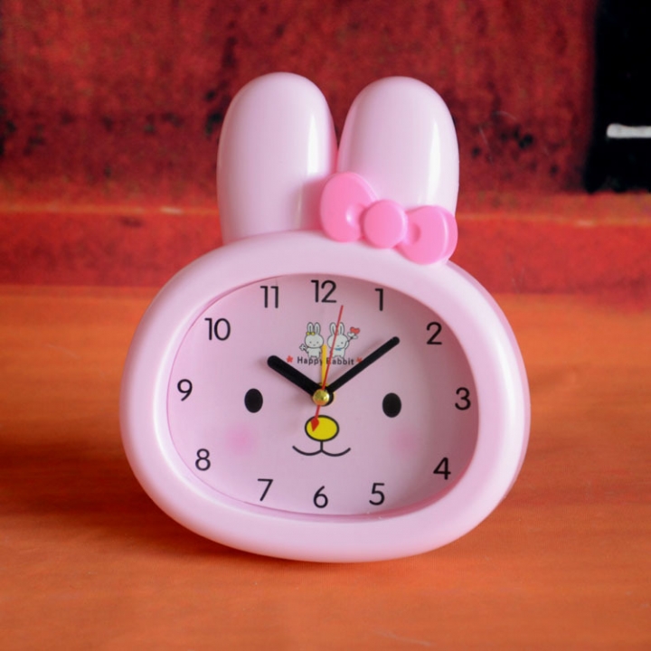 Creativity Lovely Rabbit Alarm Clock Study Bedroom Simple Alarm Clock Student Desktop Table Clock