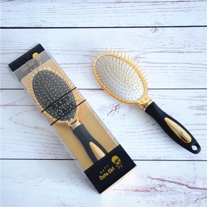 Metal Fashion Gold Plated Frosted Handle Massage Health Care Air Cushion Comb Hairdressing Beauty
