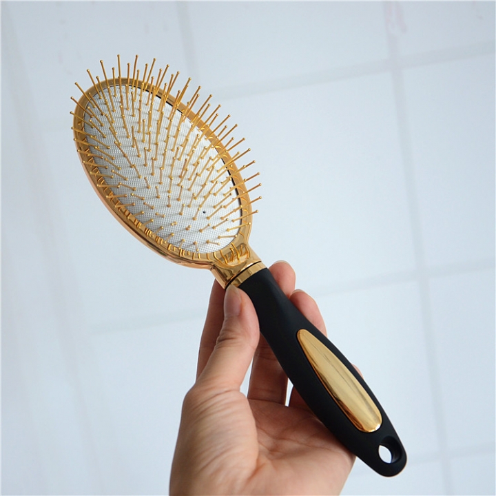 Metal Fashion Gold Plated Frosted Handle Massage Health Care Air Cushion Comb Hairdressing Beauty