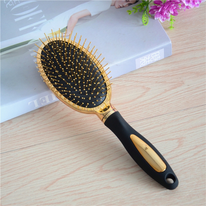 Metal Fashion Gold Plated Frosted Handle Massage Health Care Air Cushion Comb Hairdressing Beauty