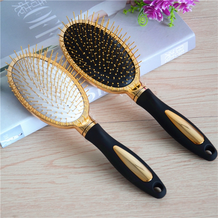 Metal Fashion Gold Plated Frosted Handle Massage Health Care Air Cushion Comb Hairdressing Beauty