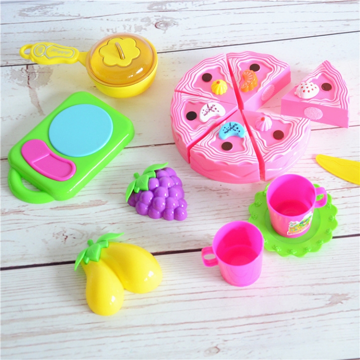 Child Cut Fruit Cake Toy Child Play House Pizza Qie Le Le Fruit Kitchen Tableware