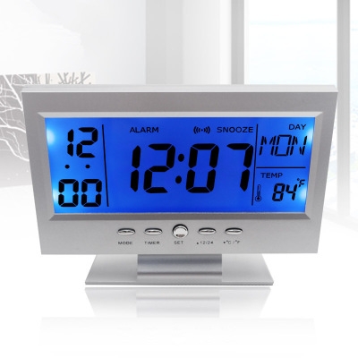 Big Screen liquid Crystal Voice Control Smart Clock thermometer Student Bedside Alarm Clock