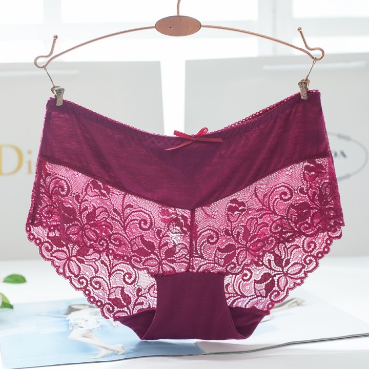 Ms Bamboo Fiber No Trace Women's Underwear Sexy Lace Underwear