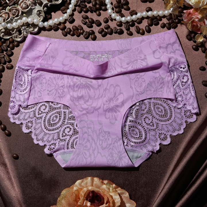 Ms Lace Lce Silk No Trace Underwear Seamless Ice Silk Breathable No Trace Underwear