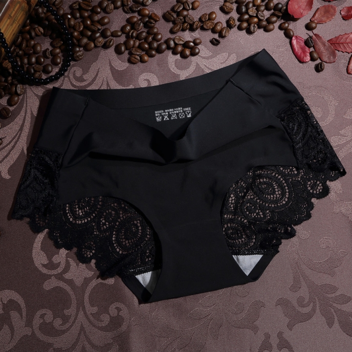 Ms Lace Lce Silk No Trace Underwear Seamless Ice Silk Breathable No Trace Underwear