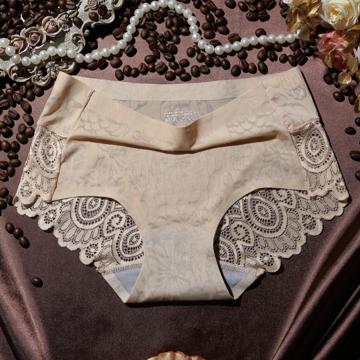 Ms Lace Lce Silk No Trace Underwear Seamless Ice Silk Breathable No Trace Underwear