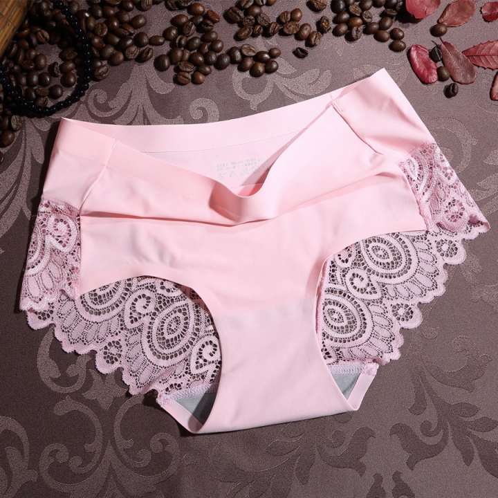 Ms Lace Lce Silk No Trace Underwear Seamless Ice Silk Breathable No Trace Underwear