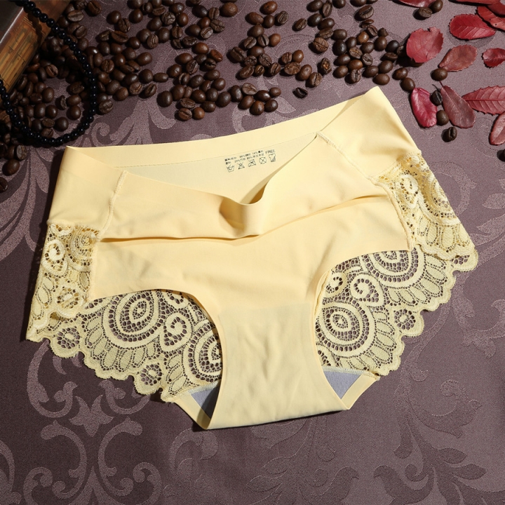 Ms Lace Lce Silk No Trace Underwear Seamless Ice Silk Breathable No Trace Underwear