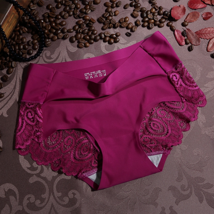 Ms Lace Lce Silk No Trace Underwear Seamless Ice Silk Breathable No Trace Underwear