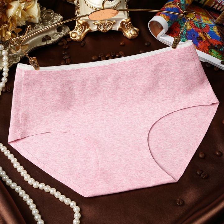 Cotton Middle Waist One Piece No Trace Underwear Ms Colored Cotton Fabrics Briefs Underwear