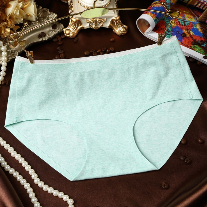 Cotton Middle Waist One Piece No Trace Underwear Ms Colored Cotton Fabrics Briefs Underwear