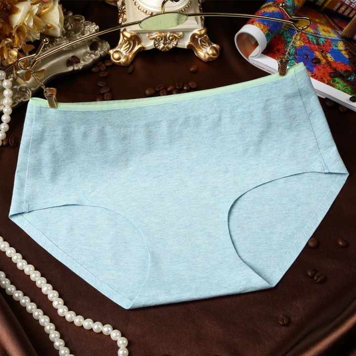 Cotton Middle Waist One Piece No Trace Underwear Ms Colored Cotton Fabrics Briefs Underwear
