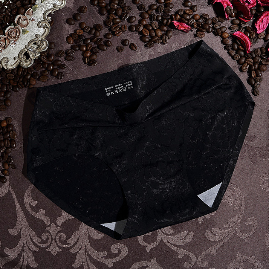 Seamless Printing No Trace Ms Underwear Lace Middle Waist Women's Underwear