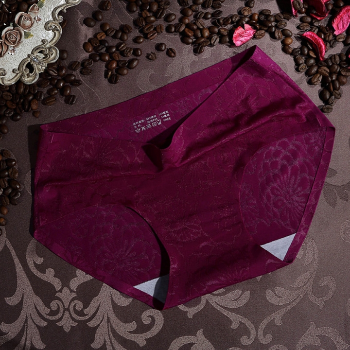 Seamless Printing No Trace Ms Underwear Lace Middle Waist Women's Underwear