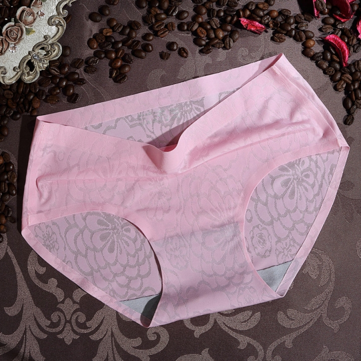 Seamless Printing No Trace Ms Underwear Lace Middle Waist Women's Underwear
