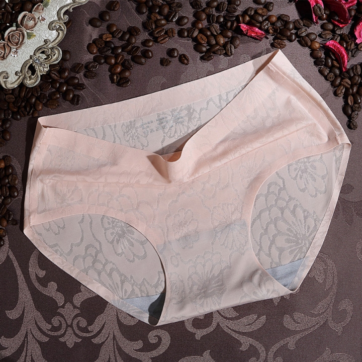 Seamless Printing No Trace Ms Underwear Lace Middle Waist Women's Underwear