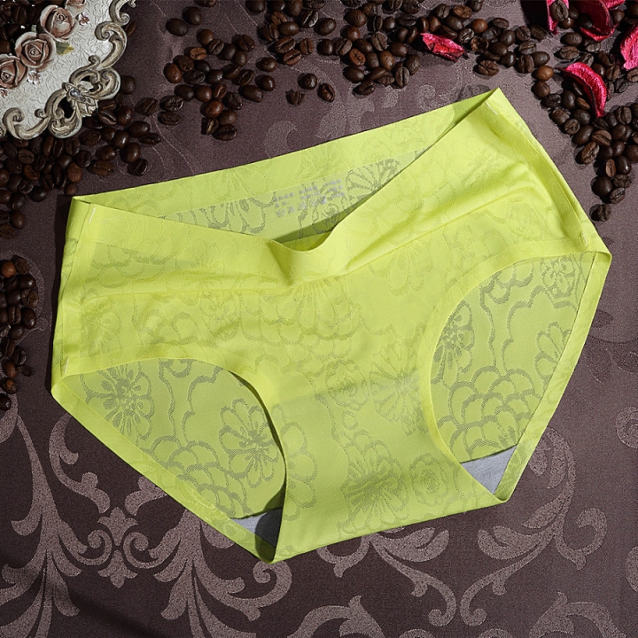 Seamless Printing No Trace Ms Underwear Lace Middle Waist Women's Underwear