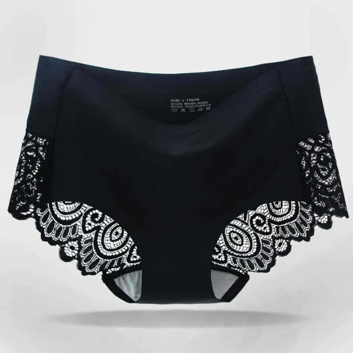 Lace No Trace Ice silk One Piece Ms Middle Waist Cotton Department Underwear