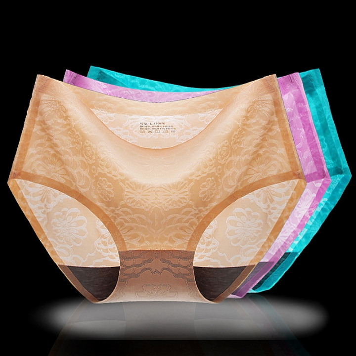 Ms Jacquard Ice Silk No Trace Underwear One Piece Seamless Printing Triangular Underwear