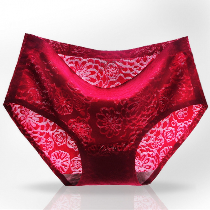 Ms Jacquard Ice Silk No Trace Underwear One Piece Seamless Printing Triangular Underwear