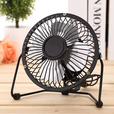 4 Inch USB Electric Fan Mini Aluminum Leaf USB Small Fan Lron Art Fans