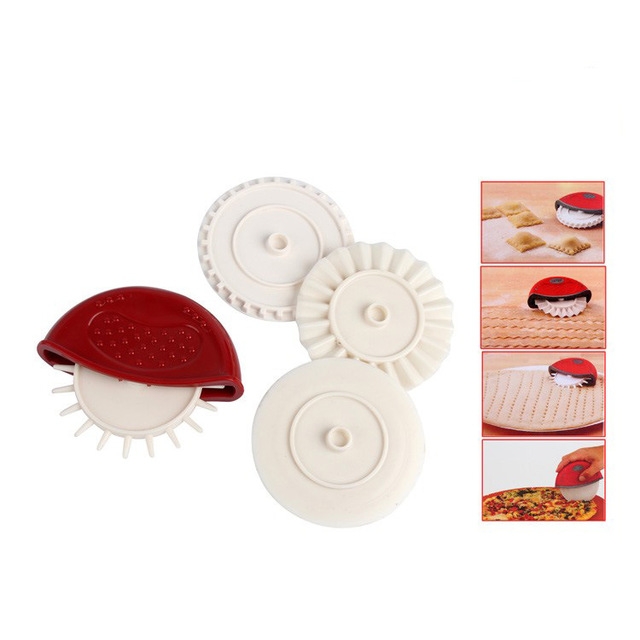 Pizza Cutter 4 In 1 Dough Prep Set Tool Pizza Cutting Wheel Plastic Blade Round Pizza Cutter
