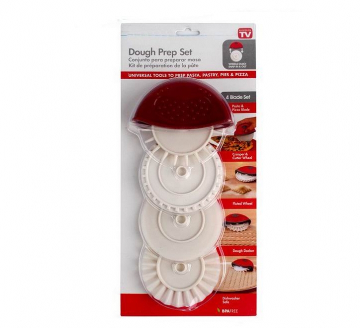 Pizza Cutter 4 In 1 Dough Prep Set Tool Pizza Cutting Wheel Plastic Blade Round Pizza Cutter