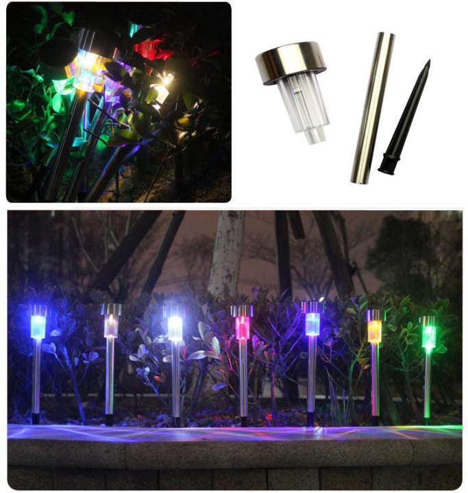 Solar Energy Tube light Lawn Lights Stainless Steel Garden lights Led Solar Energy Ground Light