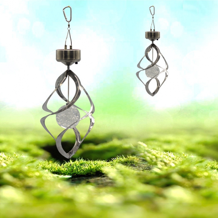 Household Solar Energy Wind Bell light Garden Decorative Wind Turn lights Colorful Diamond light