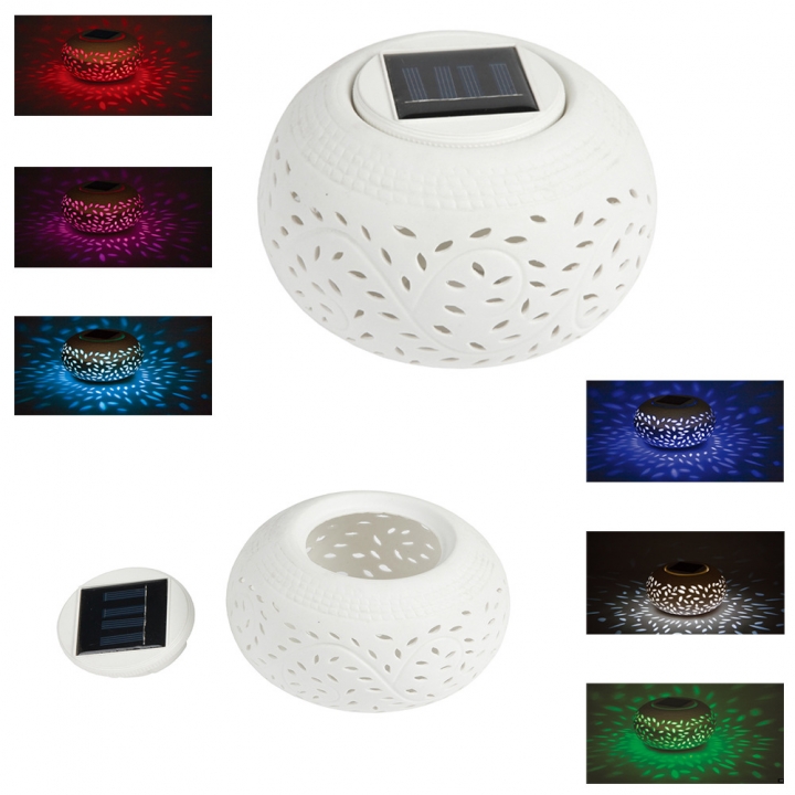 Solar Energy Garden Ceramic lamp Energy Saving Light Control Hollow Ceramics Gift lights